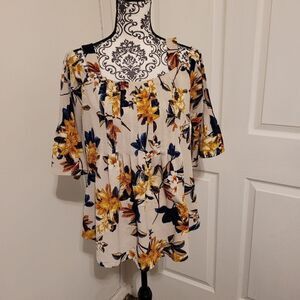 Cocomo floral cold shoulder top‎